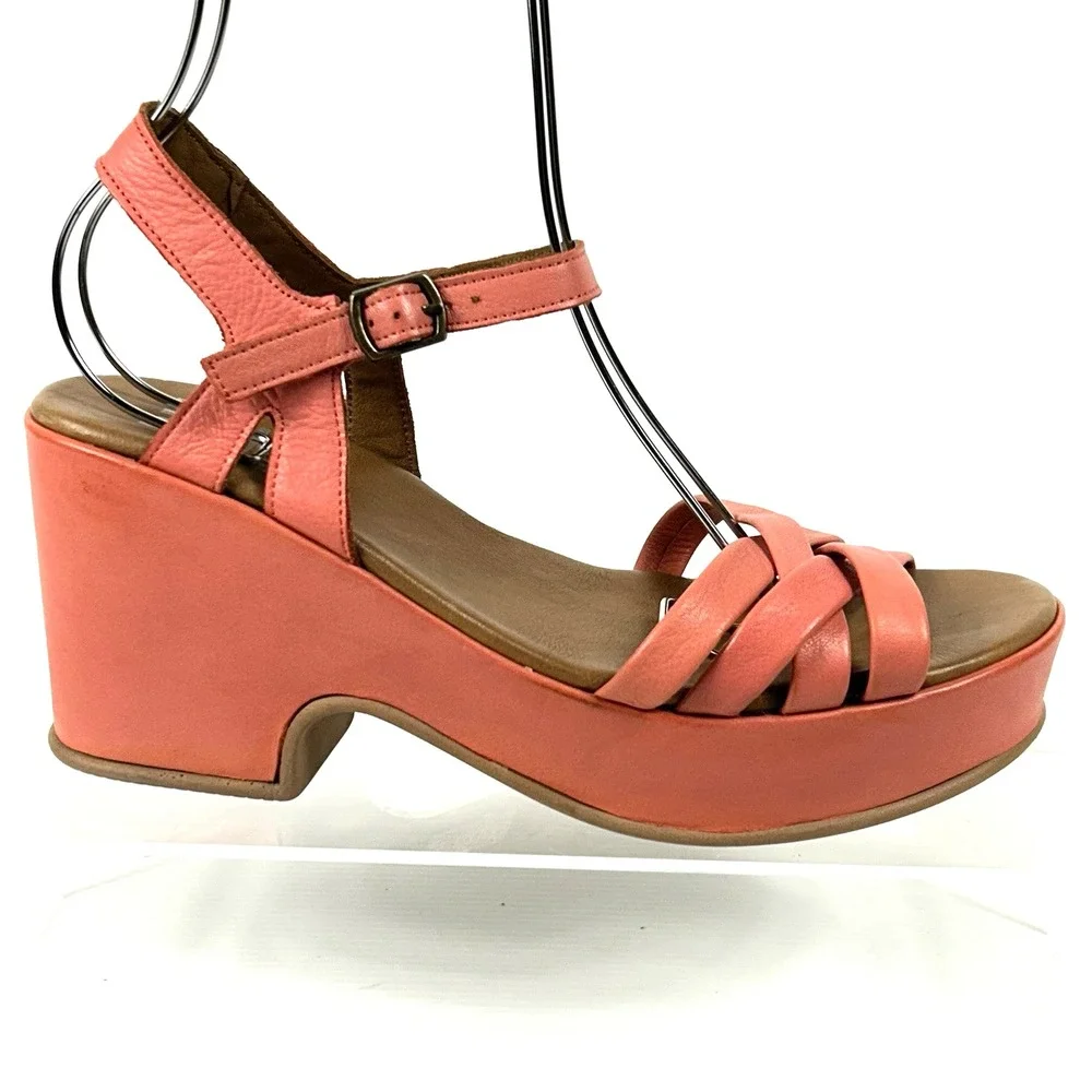 Bueno Size 9.5 - 10 EU 41 Sandals Leather Coral Platform Strappy Shoes NEW Sasha